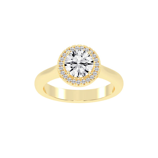Haloetra  Cathedral Shank Halo Lab Diamond Ring