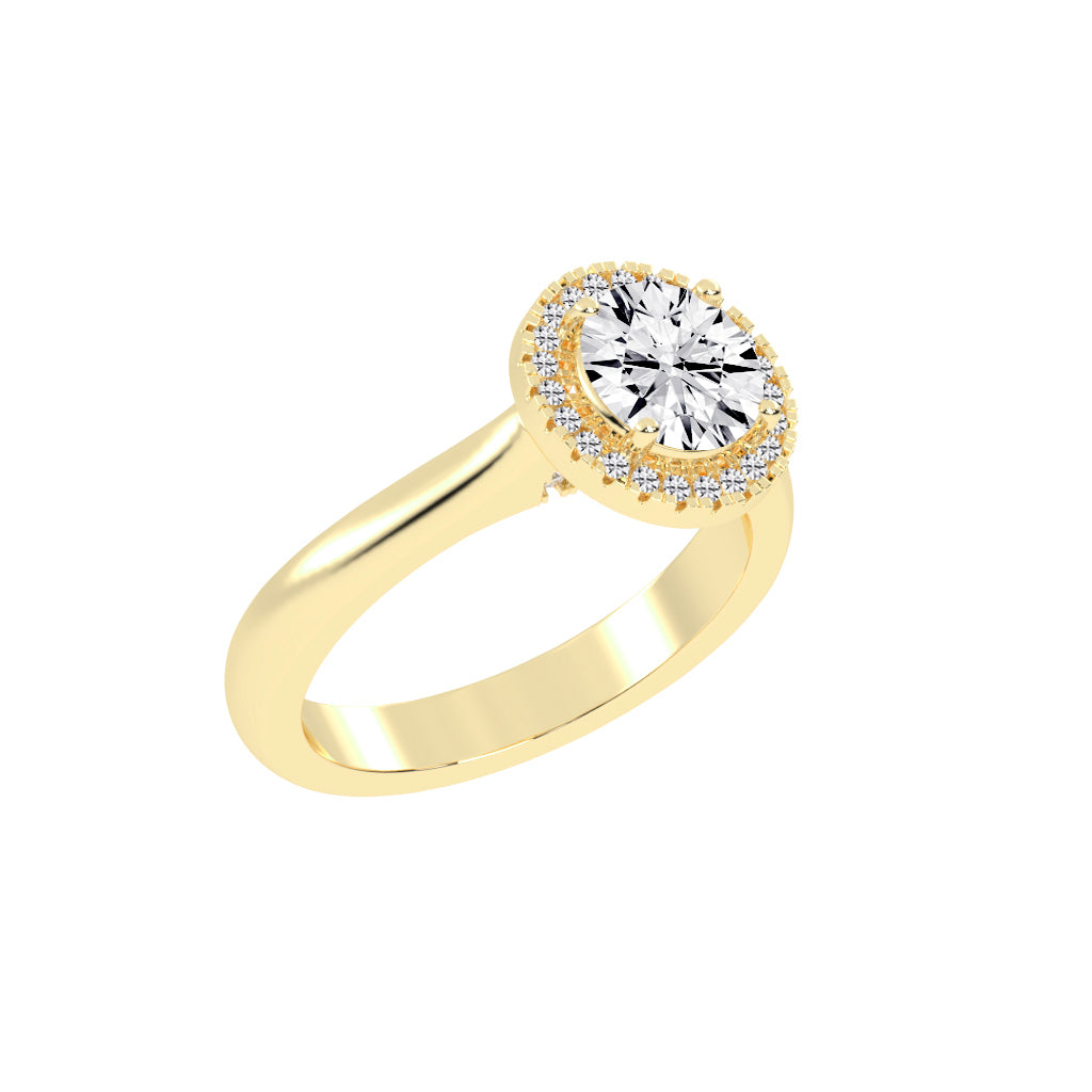 Haloetra  Cathedral Shank Halo Lab Diamond Ring