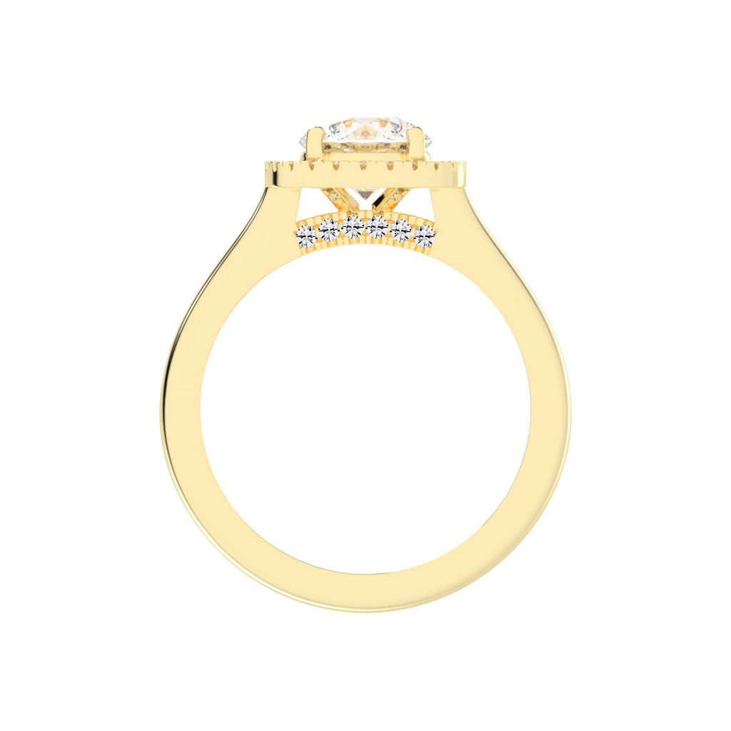 Haloetra  Cathedral Shank Halo Lab Diamond Ring