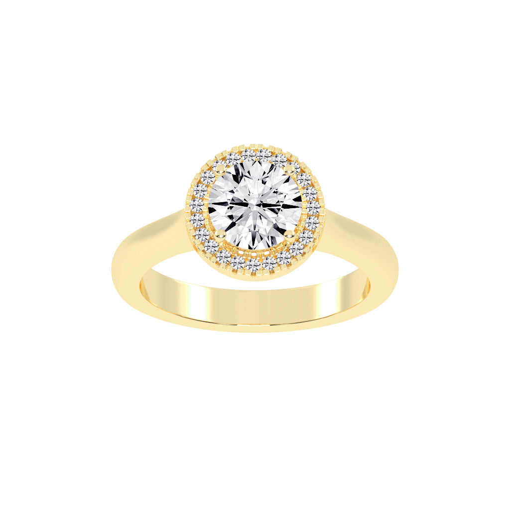 Haloetra  Cathedral Shank Halo Lab Diamond Ring