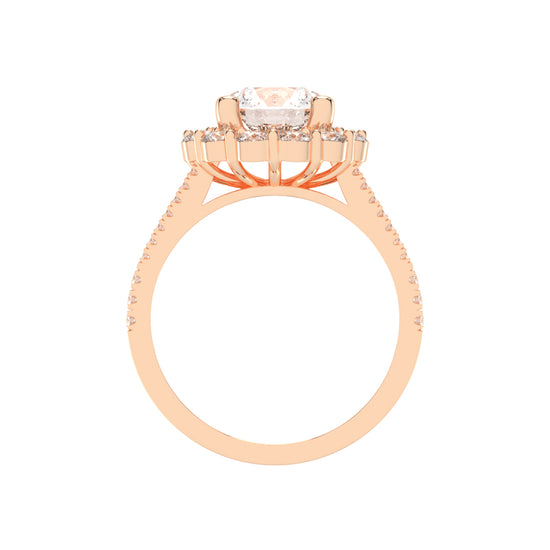 Halystira Standard Round Cut Halo Lab Diamond Ring