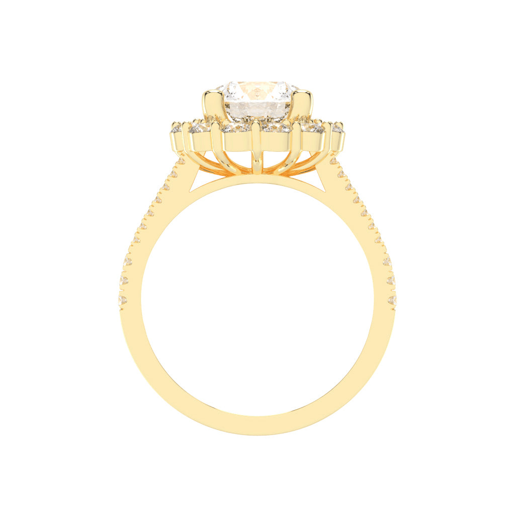 Halystira Standard Round Cut Halo Lab Diamond Ring