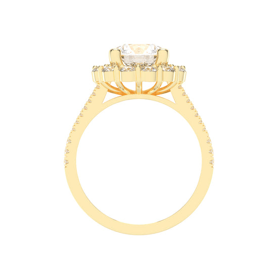 Halystira Standard Round Cut Halo Lab Diamond Ring