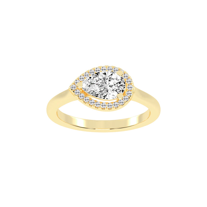 Halistaire Pear Cut Halo Lab Diamond Ring