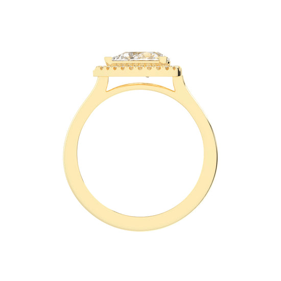 Halistaire Pear Cut Halo Lab Diamond Ring