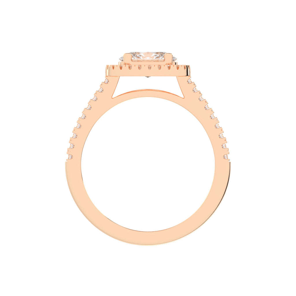 Halorva Four Prong Oval Cut Halo Lab Diamond Ring
