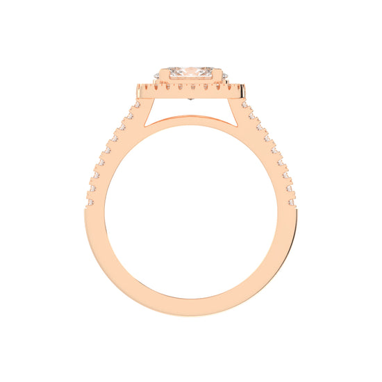 Halorva Four Prong Oval Cut Halo Lab Diamond Ring