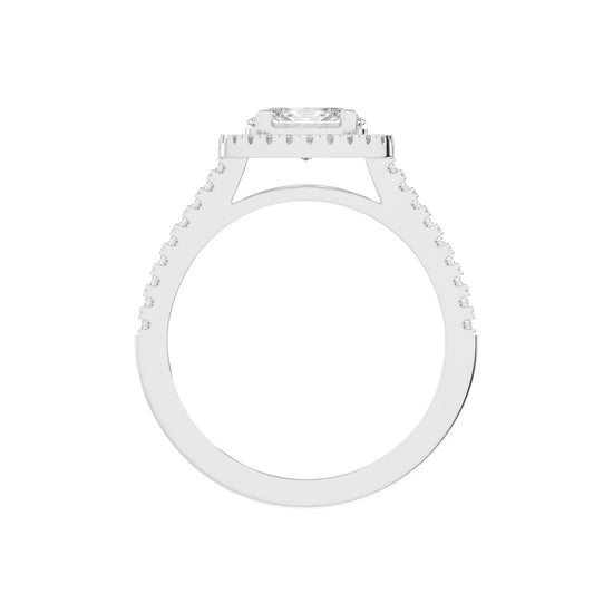 Halorva Four Prong Oval Cut Halo Lab Diamond Ring