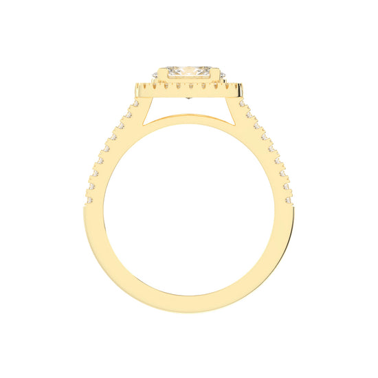 Halorva Four Prong Oval Cut Halo Lab Diamond Ring