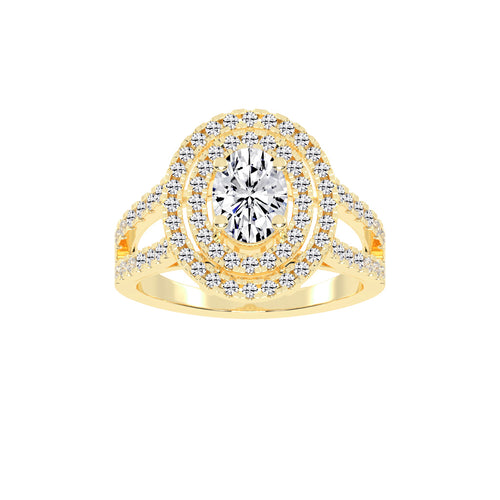 Glimvora Oval Cut Cocktail Lab Diamond Ring
