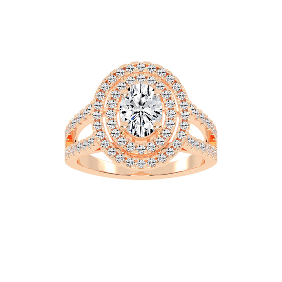 Glimvora Oval Cut Cocktail Lab Diamond Ring