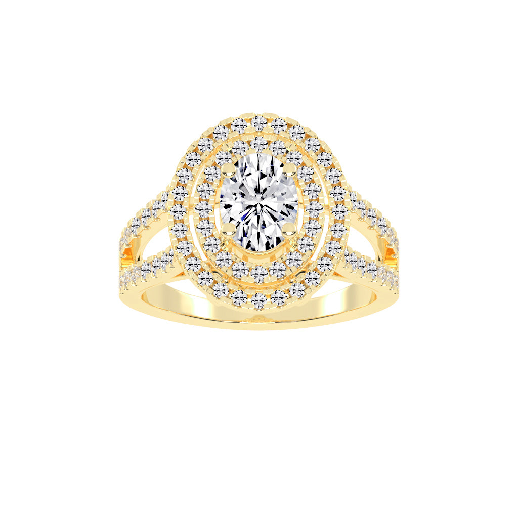 Glimvora Oval Cut Cocktail Lab Diamond Ring