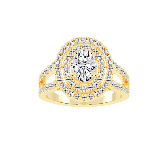 Glimvora Oval Cut Cocktail Lab Diamond Ring
