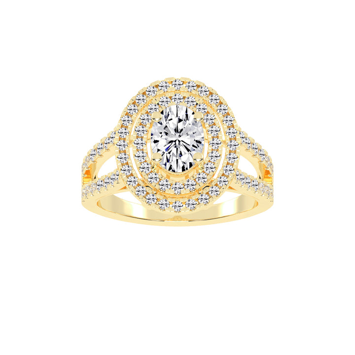 Glimvora Oval Cut Cocktail Lab Diamond Ring