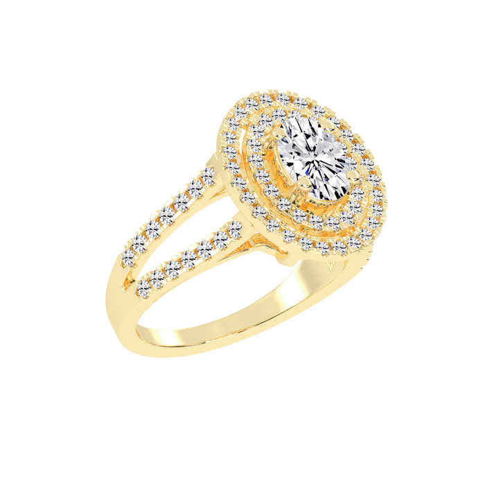 Glimvora Oval Cut Cocktail Lab Diamond Ring