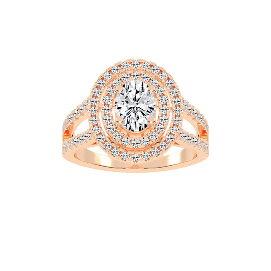 Glimvora Oval Cut Cocktail Lab Diamond Ring