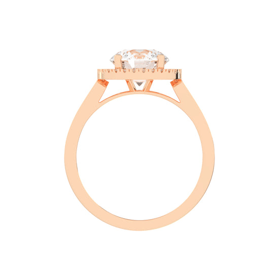 Halique Standard Round Cut Halo Lab Diamond Ring