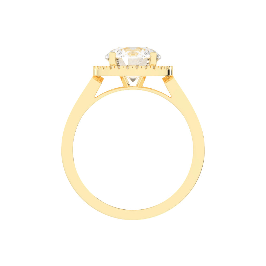 Halique Standard Round Cut Halo Lab Diamond Ring