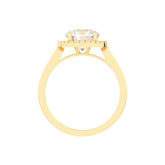 Halique Standard Round Cut Halo Lab Diamond Ring