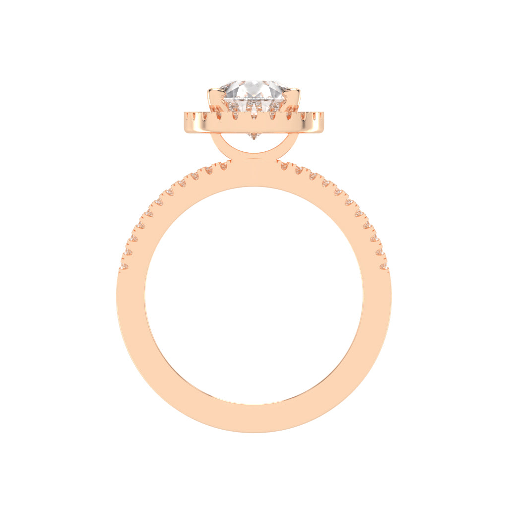 Diamorina Split Shank Pear Cut Side Stone Lab Diamond Ring