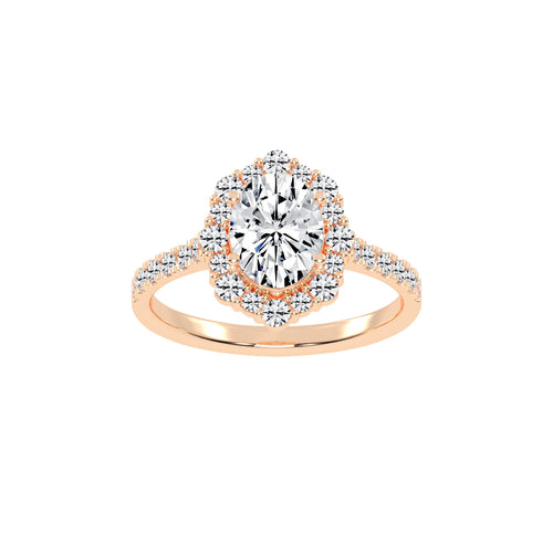 Siderelix Oval Cut Side Stone Lab Diamond Ring