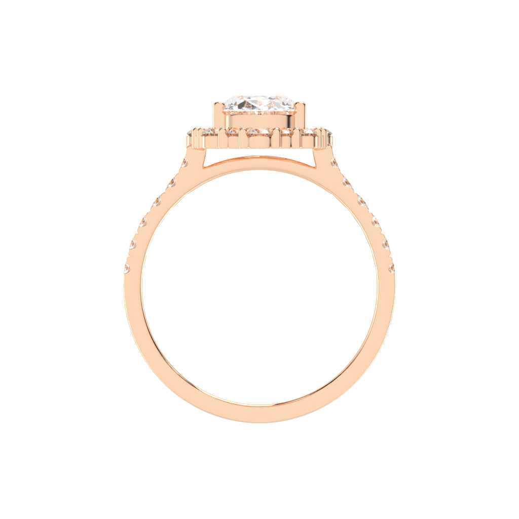 Siderelix Oval Cut Side Stone Lab Diamond Ring