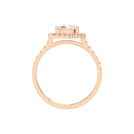 Siderelix Oval Cut Side Stone Lab Diamond Ring