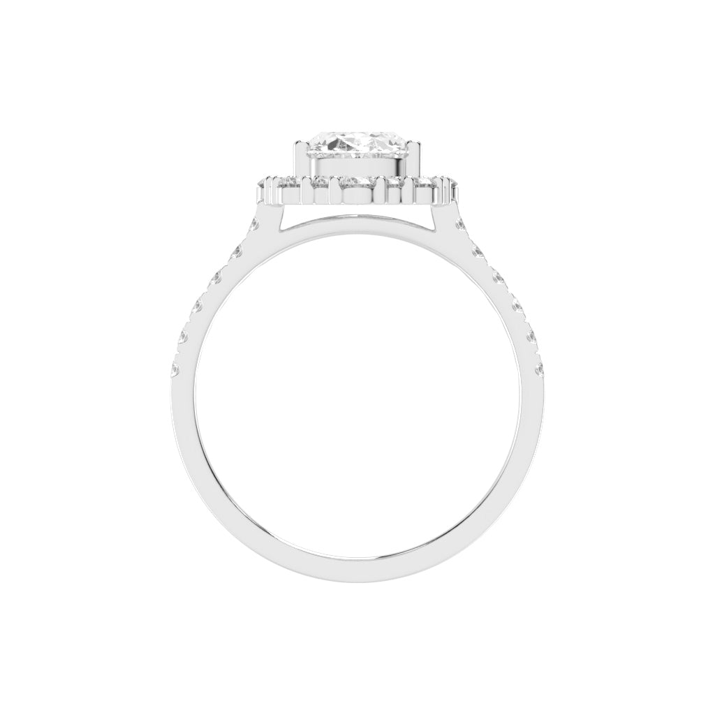 Siderelix Oval Cut Side Stone Lab Diamond Ring