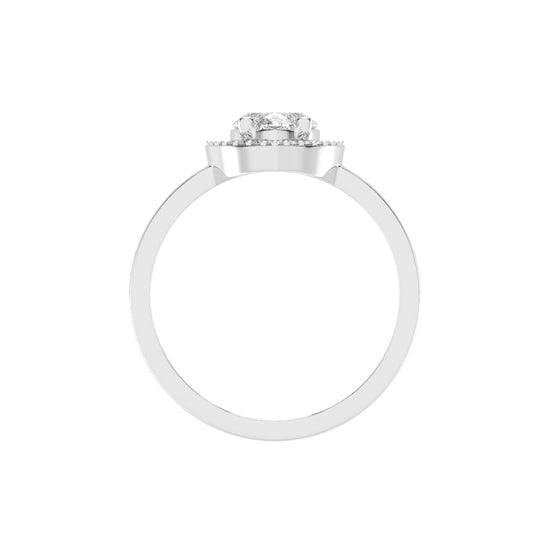 Haliana Marquise Four Prong Halo Lab Diamond Ring