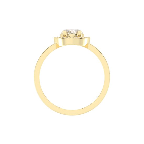Haliana Marquise Four Prong Halo Lab Diamond Ring