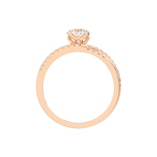 Valiantix Split Shank Round Cut Classic Lab Diamond Ring