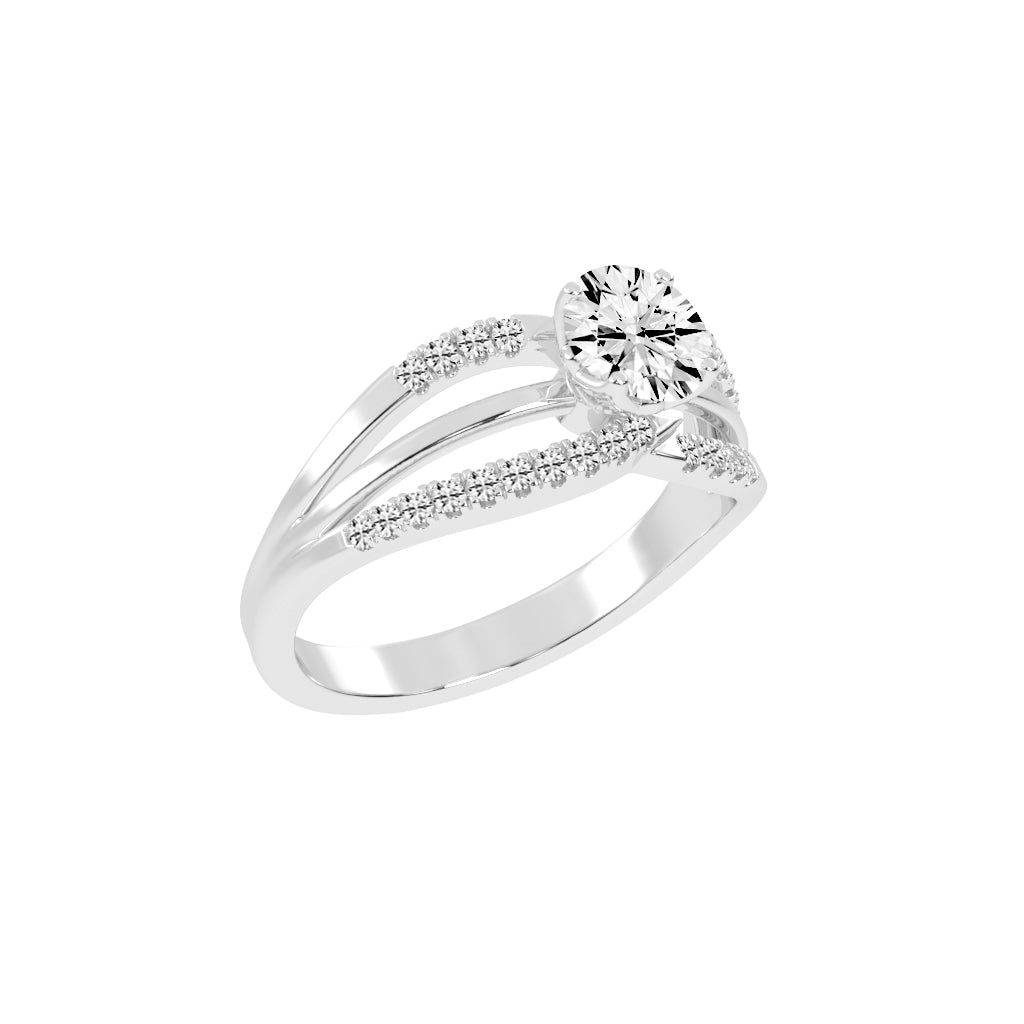 Valiantix Split Shank Round Cut Classic Lab Diamond Ring
