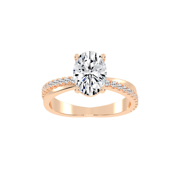 Enpromise Reversed Tapred Oval Cut Lab Diamond Ring