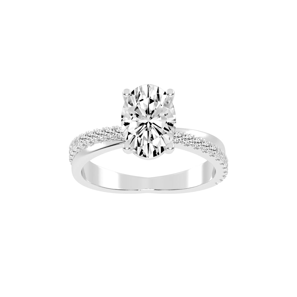 Enpromise Reversed Tapred Oval Cut Lab Diamond Ring