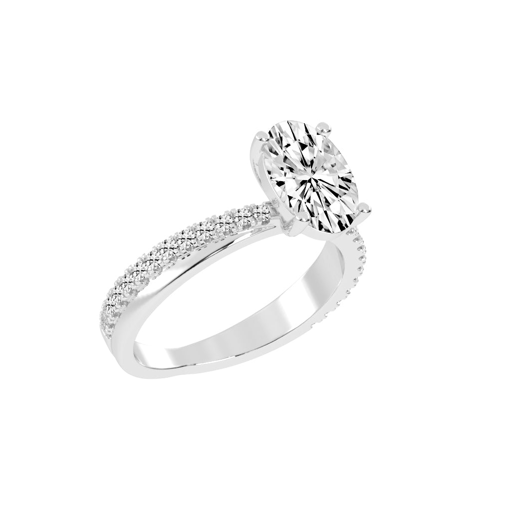 Enpromise Reversed Tapred Oval Cut Lab Diamond Ring