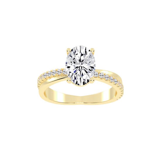 Enpromise Reversed Tapred Oval Cut Lab Diamond Ring