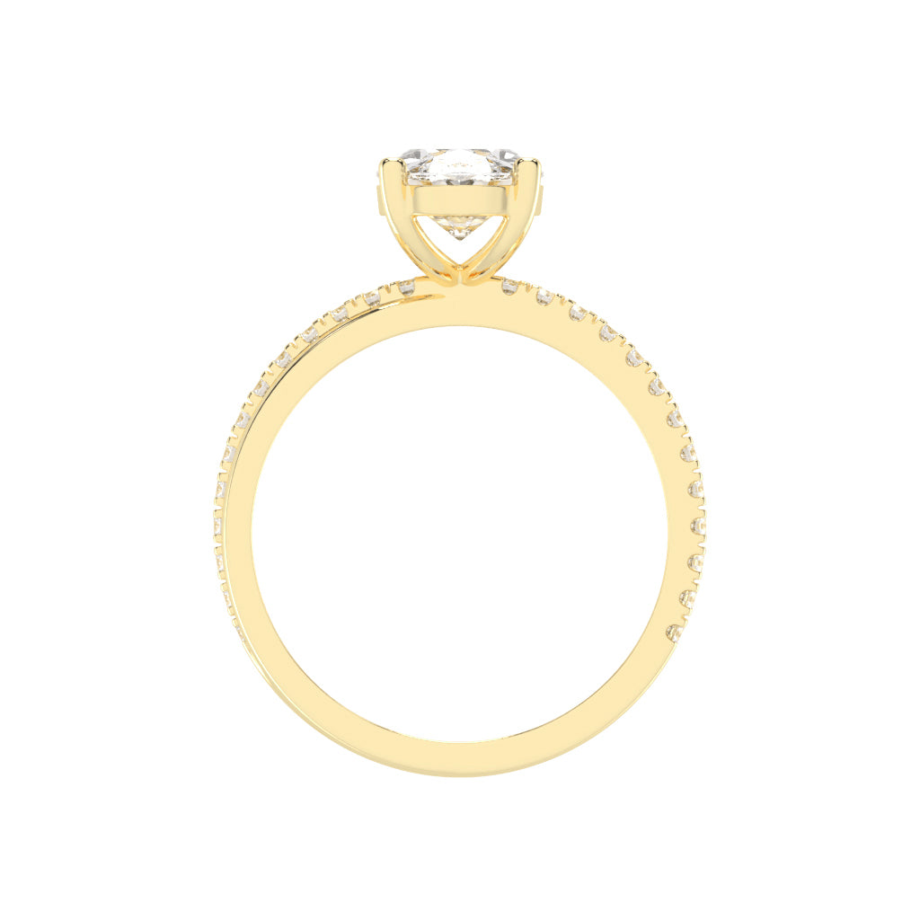 Enpromise Reversed Tapred Oval Cut Lab Diamond Ring