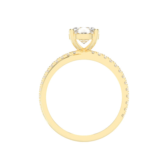 Enpromise Reversed Tapred Oval Cut Lab Diamond Ring