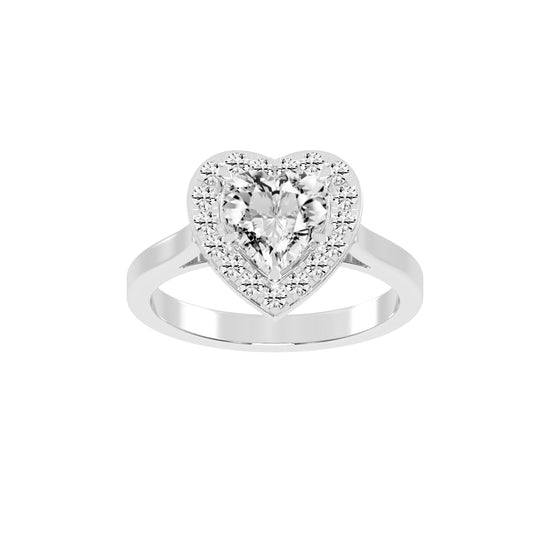 Halorissa Cathedral Heart Shape Halo Diamond Ring