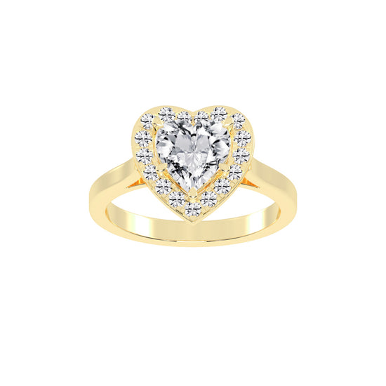 Halorissa Cathedral Heart Shape Halo Diamond Ring