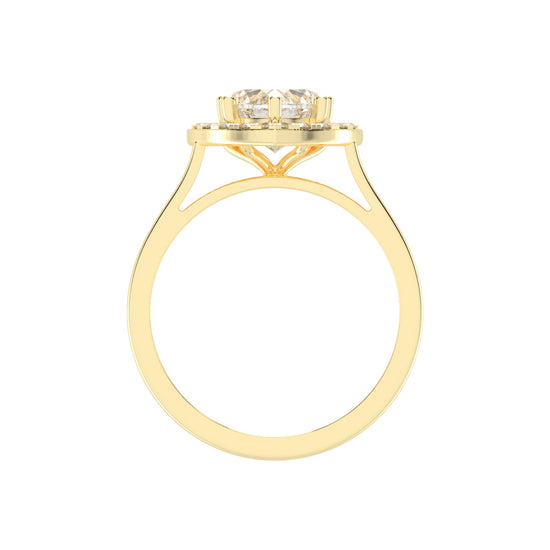 Halorissa Cathedral Heart Shape Halo Diamond Ring