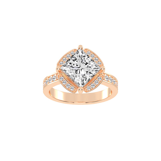 Diamelix Princess Cut Classic Lab Diamond Ring
