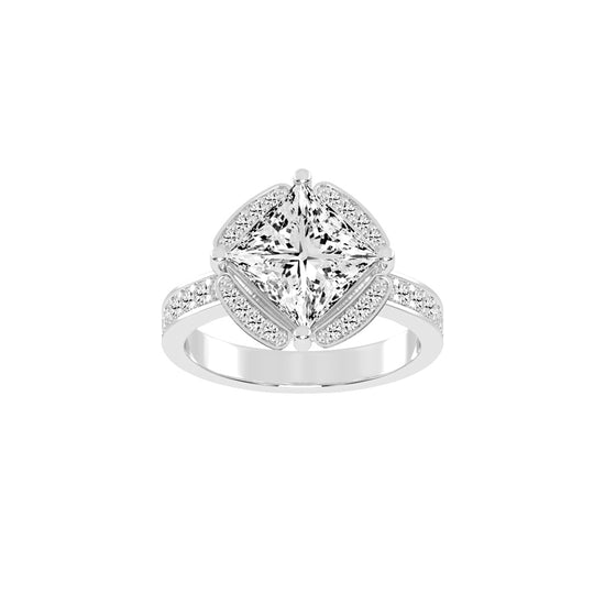 Diamelix Princess Cut Classic Lab Diamond Ring