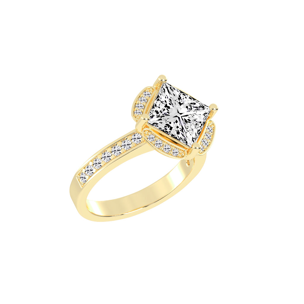 Diamelix Princess Cut Classic Lab Diamond Ring