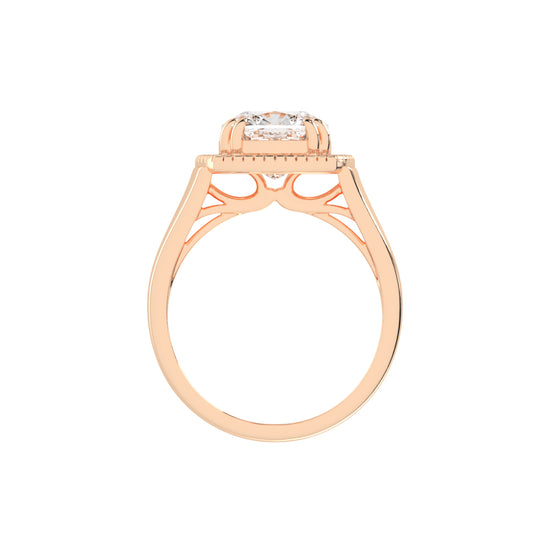 Glimerra Plain Band Cushion Cut Lab Diamond Ring