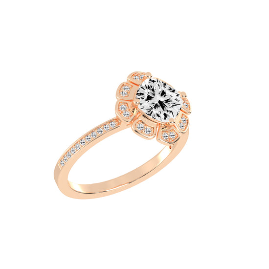 Luxviora Cushion Shape Casual Lab Diamond Ring
