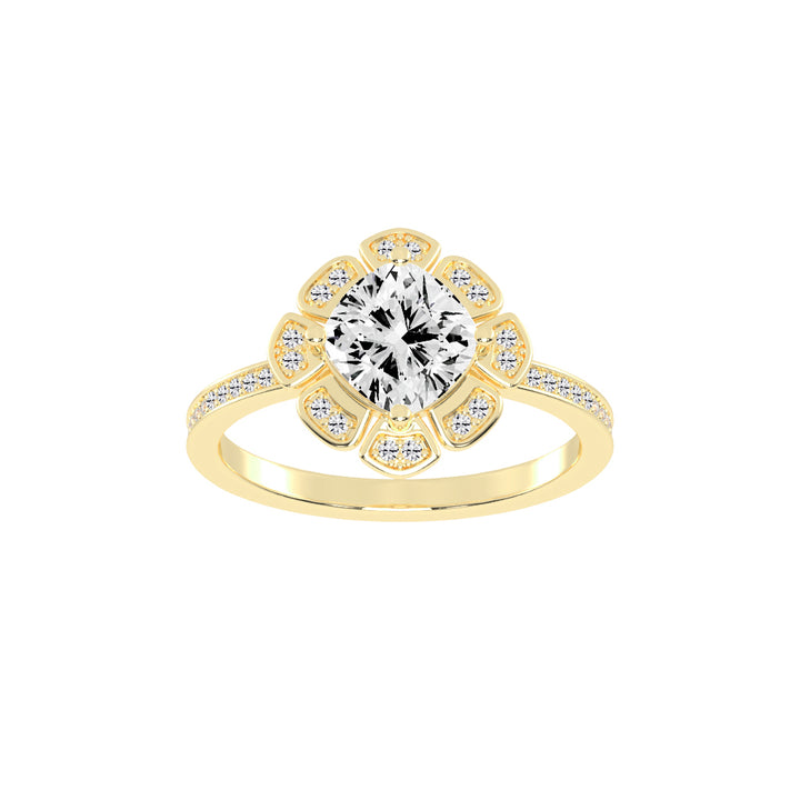 Luxviora Cushion Shape Casual Lab Diamond Ring