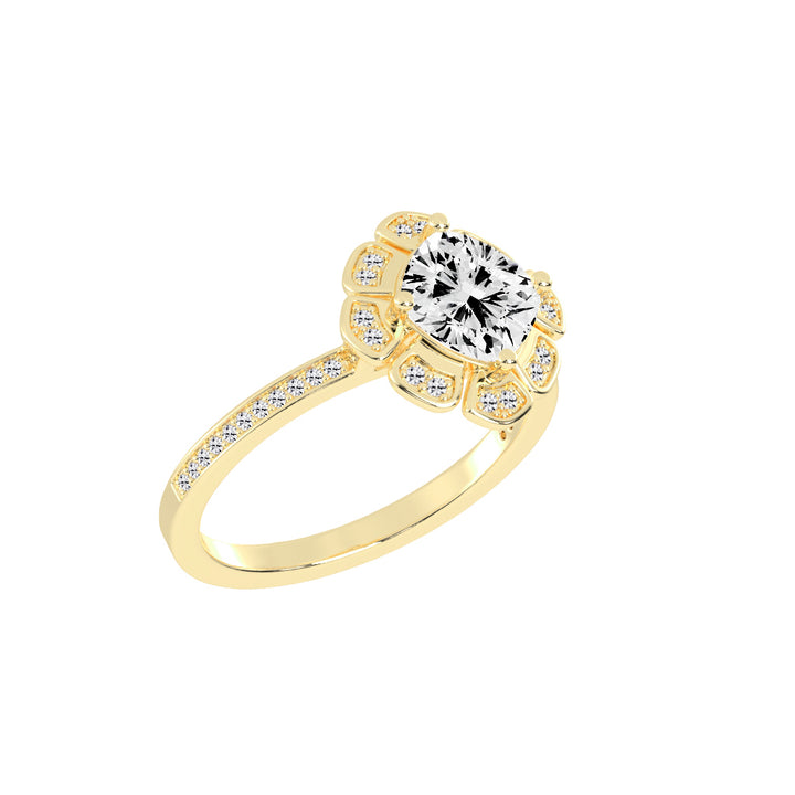Luxviora Cushion Shape Casual Lab Diamond Ring