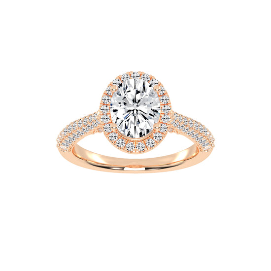 Halistar Oval Shape Halo Lab Diamond Ring
