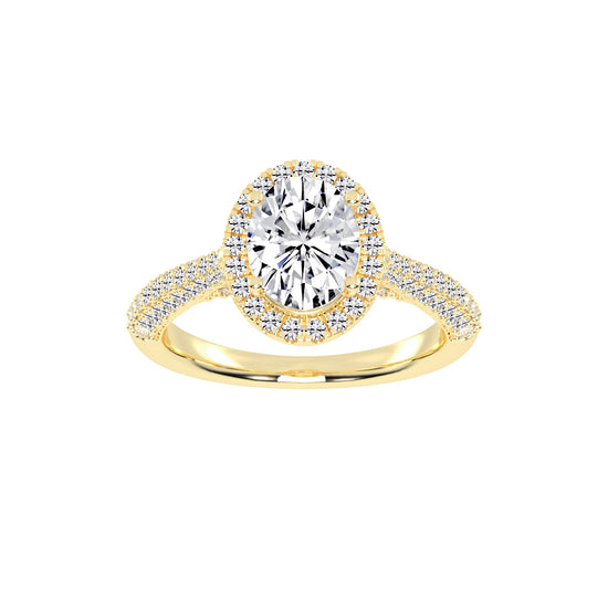 Halistar Oval Shape Halo Lab Diamond Ring